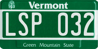 VT license plate LSP032