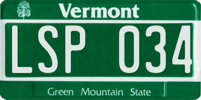VT license plate LSP034