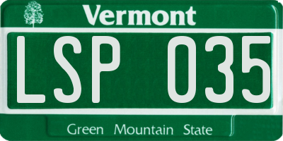 VT license plate LSP035