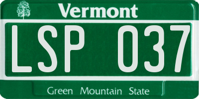 VT license plate LSP037