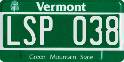 VT license plate LSP038