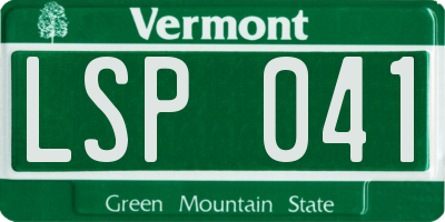 VT license plate LSP041