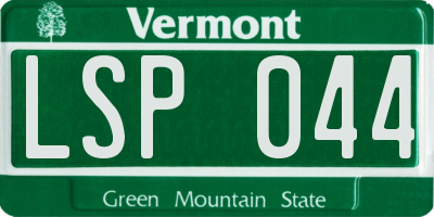 VT license plate LSP044