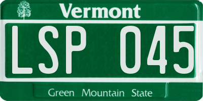 VT license plate LSP045