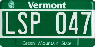 VT license plate LSP047
