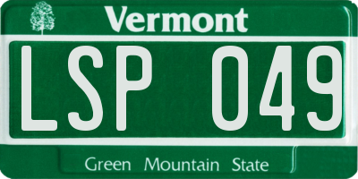 VT license plate LSP049