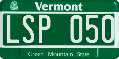 VT license plate LSP050