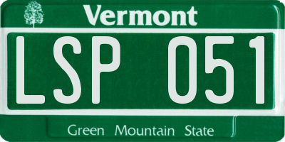 VT license plate LSP051