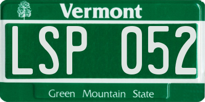 VT license plate LSP052