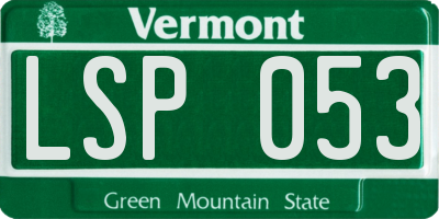 VT license plate LSP053