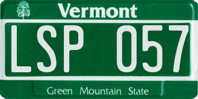 VT license plate LSP057