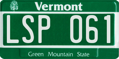 VT license plate LSP061