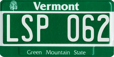VT license plate LSP062