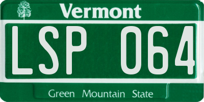 VT license plate LSP064