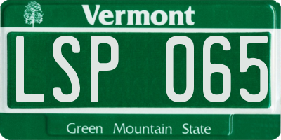VT license plate LSP065