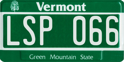 VT license plate LSP066
