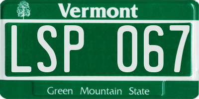 VT license plate LSP067