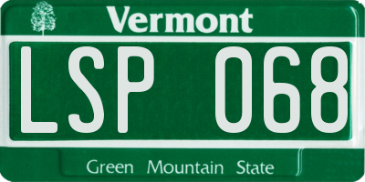 VT license plate LSP068