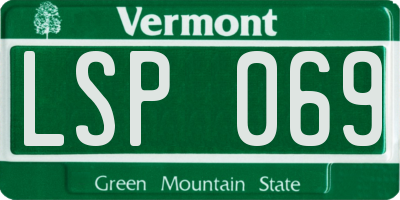 VT license plate LSP069