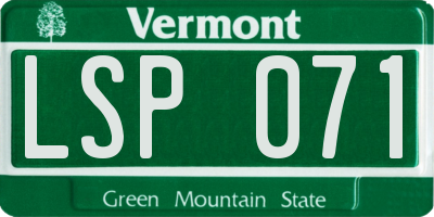 VT license plate LSP071