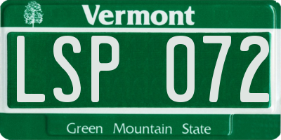 VT license plate LSP072