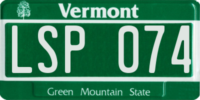 VT license plate LSP074