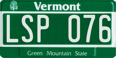 VT license plate LSP076