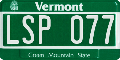 VT license plate LSP077