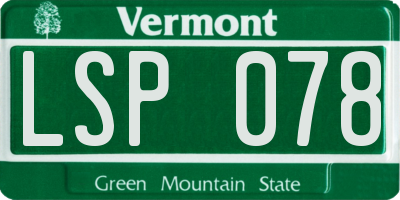 VT license plate LSP078