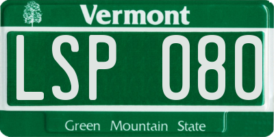 VT license plate LSP080