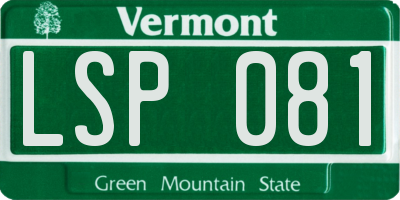 VT license plate LSP081