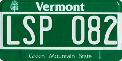 VT license plate LSP082