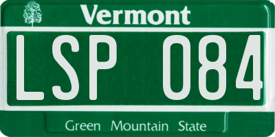 VT license plate LSP084