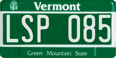VT license plate LSP085