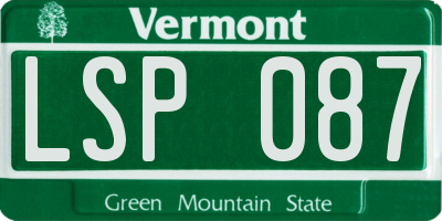VT license plate LSP087