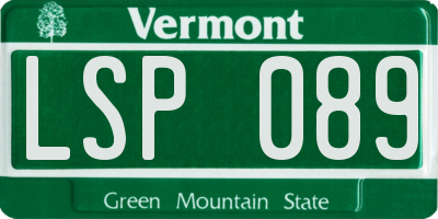 VT license plate LSP089