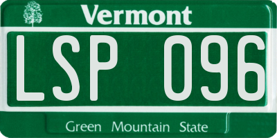 VT license plate LSP096