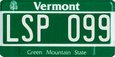 VT license plate LSP099