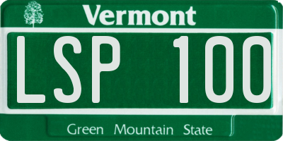 VT license plate LSP100