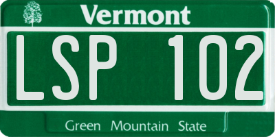 VT license plate LSP102