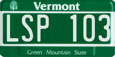 VT license plate LSP103