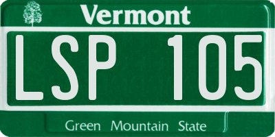 VT license plate LSP105