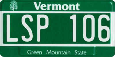 VT license plate LSP106