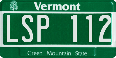 VT license plate LSP112