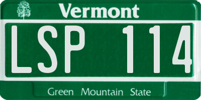 VT license plate LSP114