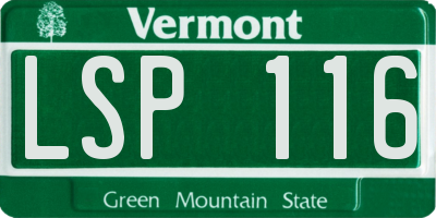 VT license plate LSP116