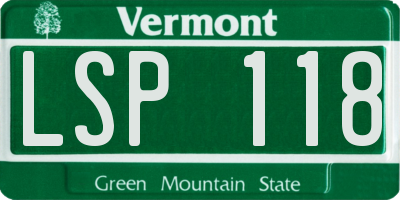 VT license plate LSP118