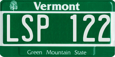 VT license plate LSP122