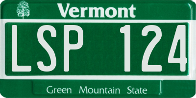 VT license plate LSP124