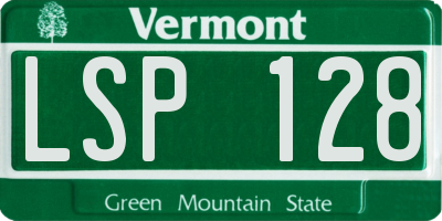 VT license plate LSP128